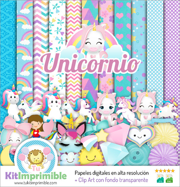 Unicorn Digital Paper M2 - Patterns, Characters and Accessories