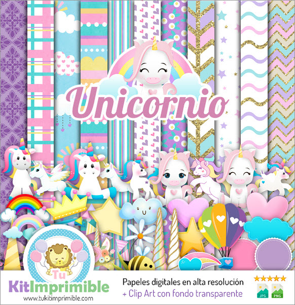 Unicorn Digital Paper M3 - Patterns, Characters and Accessories