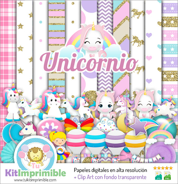 Unicorn Digital Paper M4 - Patterns, Characters and Accessories