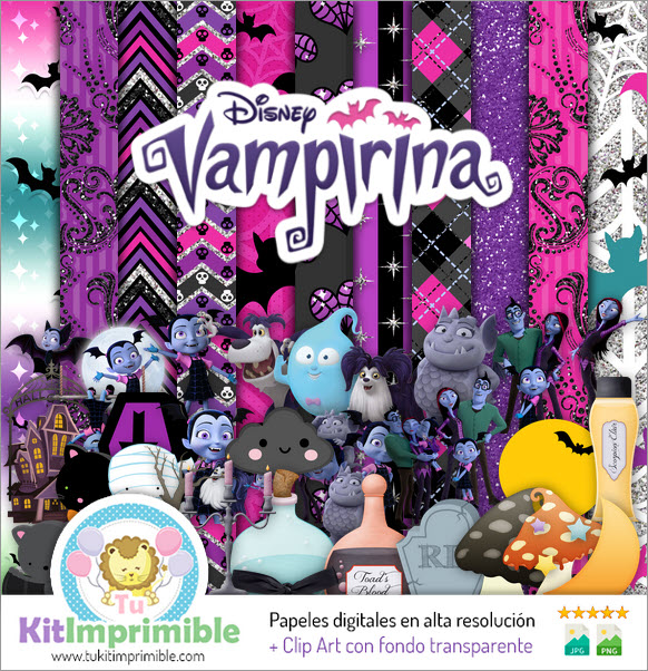 Vampirina Digital Paper M2 - Patterns, Characters and Accessories