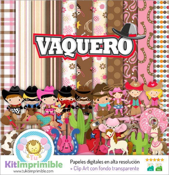 Cowboy Ranchera Digital Paper M3 - Patterns, Characters and Accessories