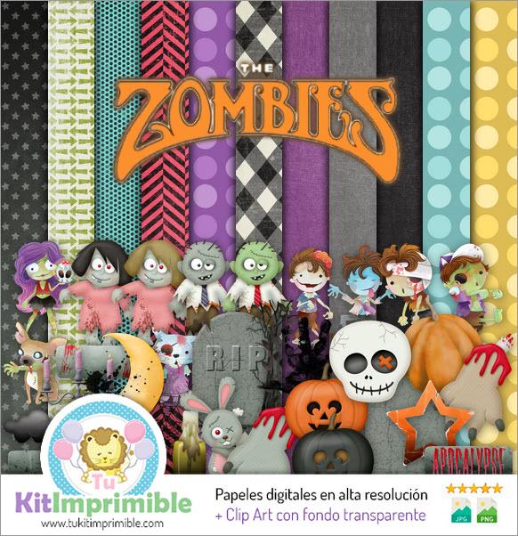 Papier numérique Zombie M2 - Motifs, personnages et accessoires