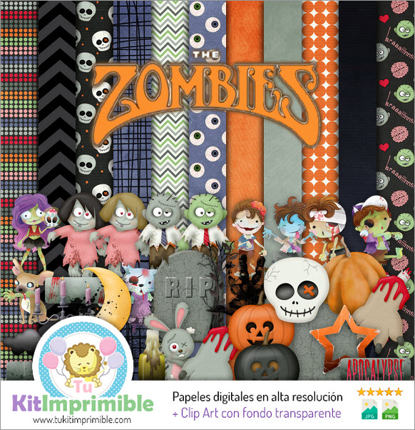 Papier numérique Zombie M3 - Motifs, personnages et accessoires