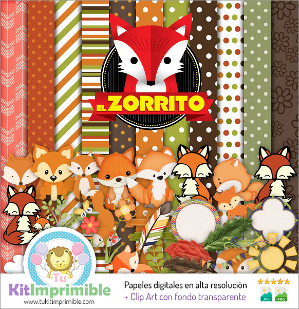 Little Fox Digital Paper M2 - Patterns, Characters and Accessories